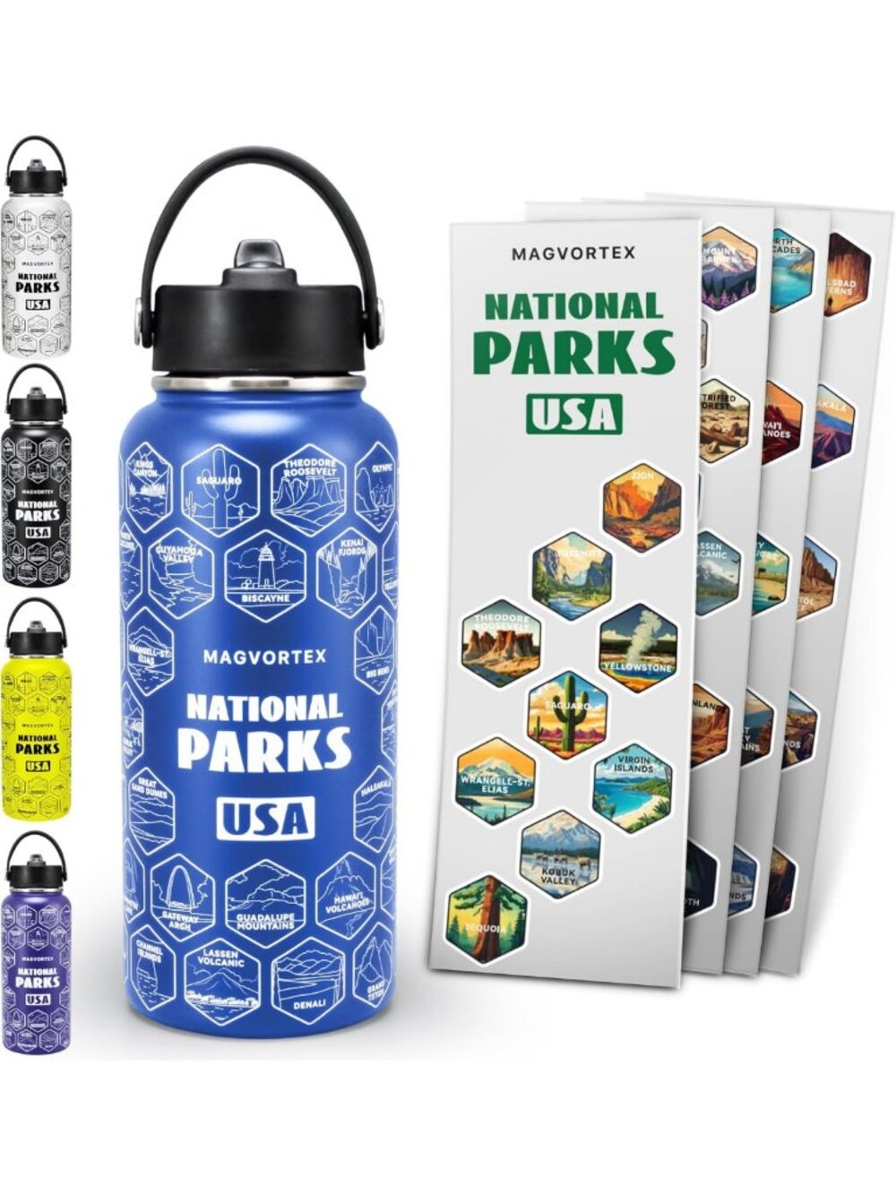 32oz Insulated Stainless Steel Water Bottle with Stickers - Perfect for Gym